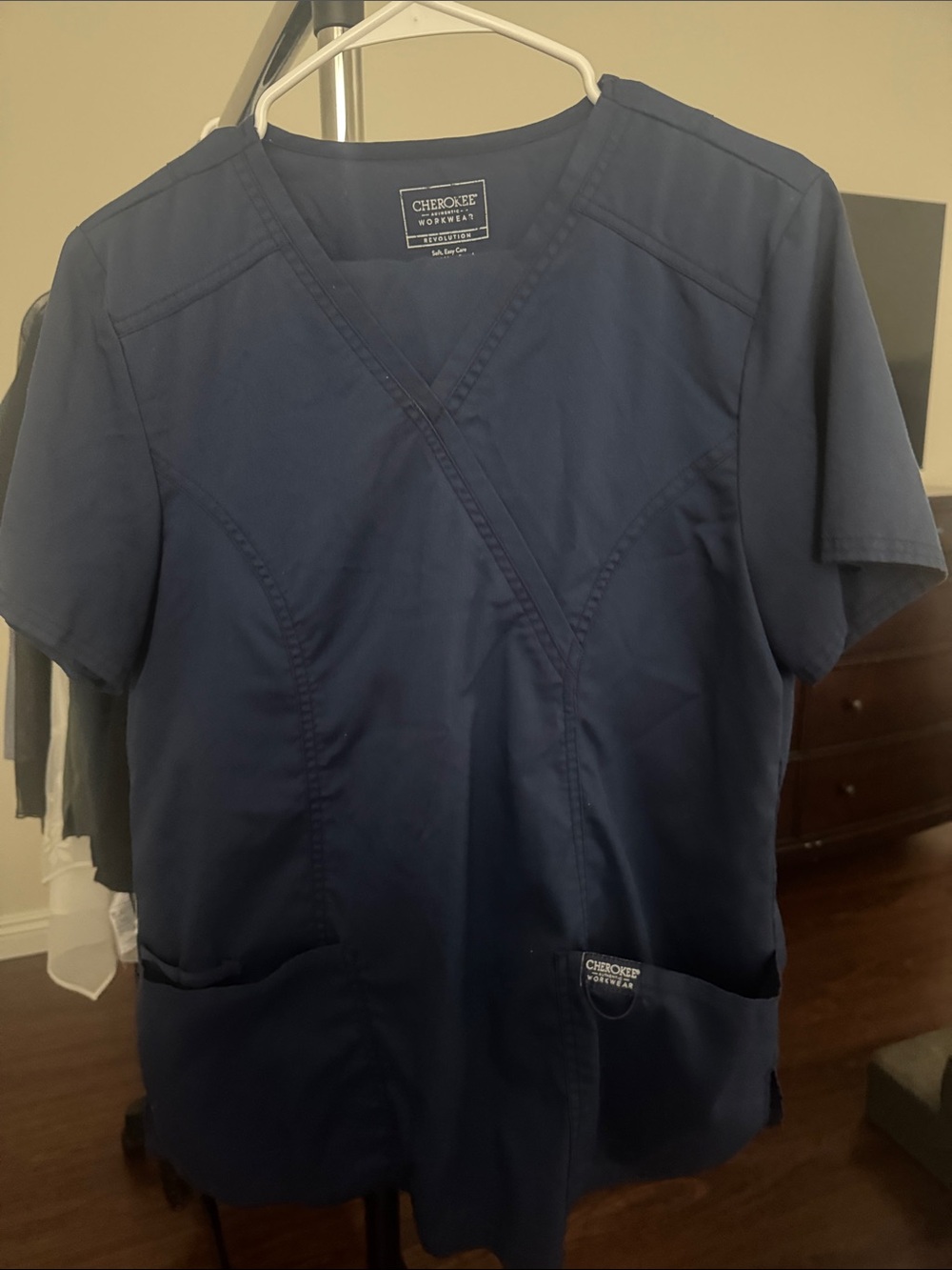 Cherokee Navy Women’s V-Neck Medical Scrub Top and bottom